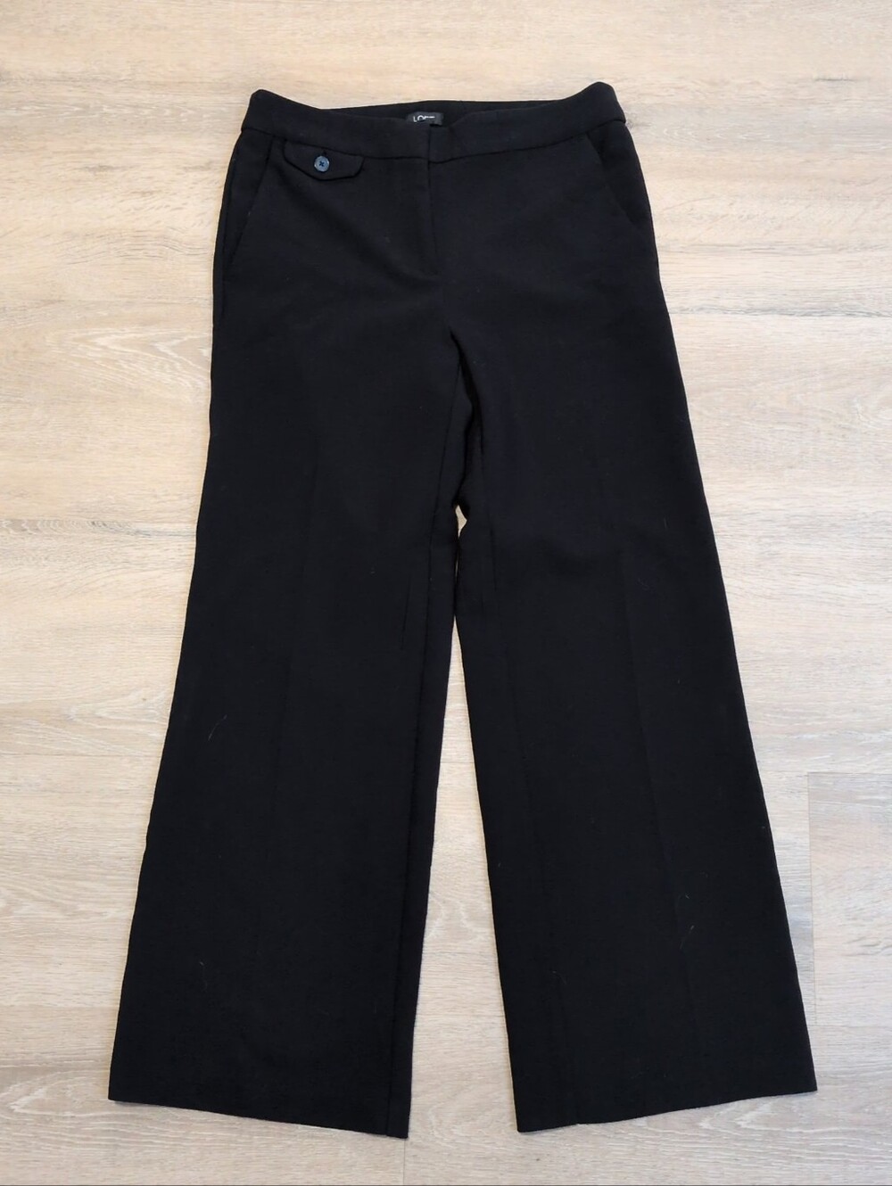 LOFT Women’s Black Dress Trousers 4 Thick Wide Leg Trouser